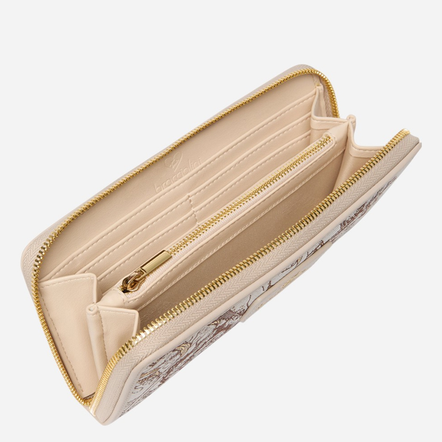 Portfel damski na karty Braccialini Jacquard B18256-126-JA-305 Beżowy - obraz 3