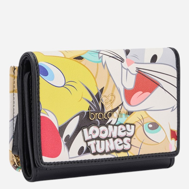 Гаманець жіночий зі штучної шкіри для карток Braccialini Looney Tunes Allfriend LT121-AF-818 Чорний (800070338745) - зображення 3