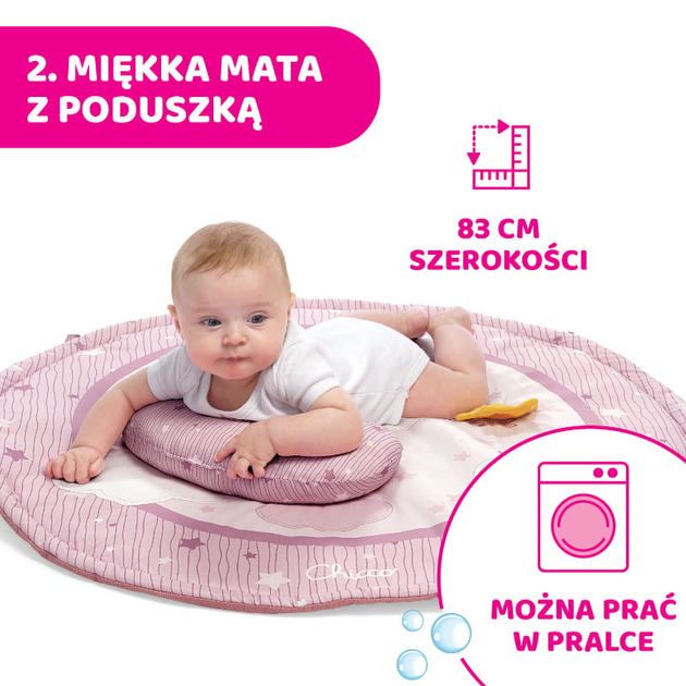 Mata edukacyjna z projektorom Chicco First Dreams Enjoy Colours 3 w 1 Różowa (8058664112531) - obraz 8