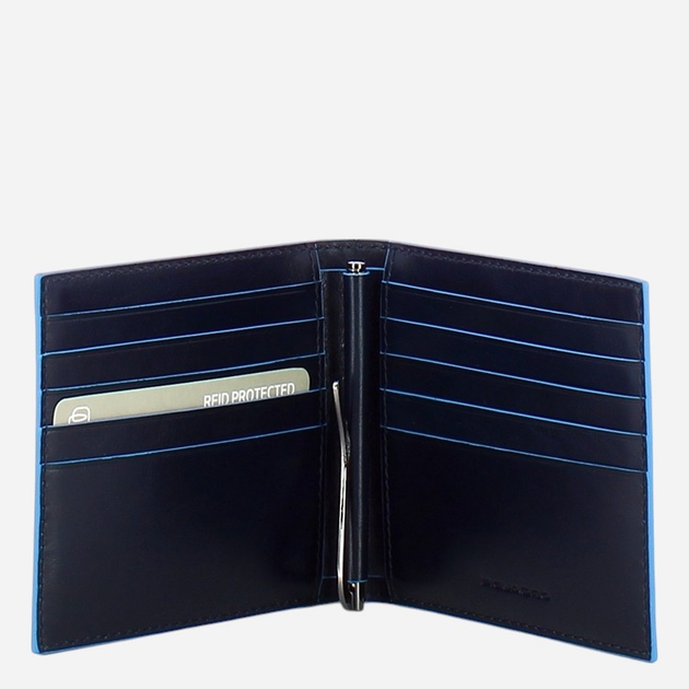 Портмоне чоловіче шкіряне для карток Piquadro PU1666B2R/BLU2 Синє (800070339315) - зображення 3