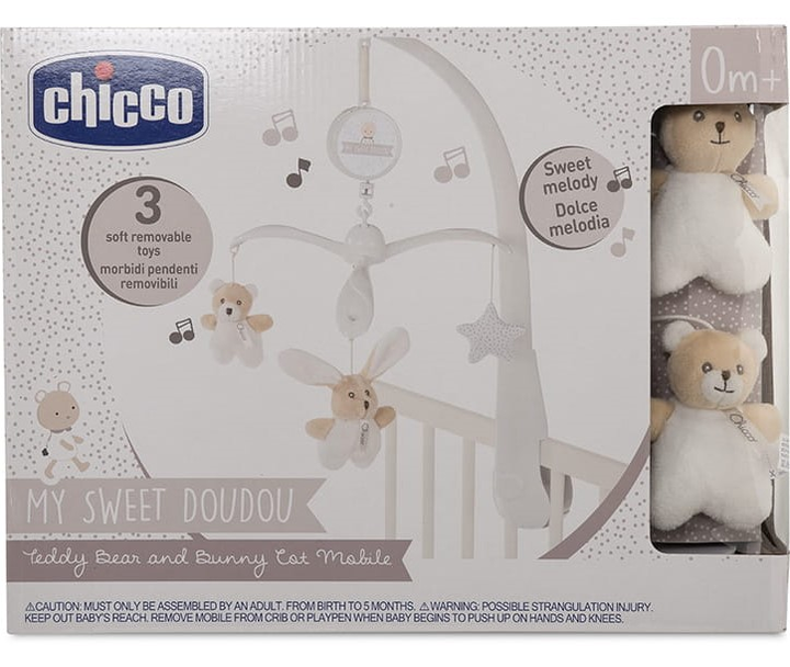 Карусель на ліжечко Chicco My Sweet Doudou Ведмедик і Кролик (8058664104574) - зображення 2