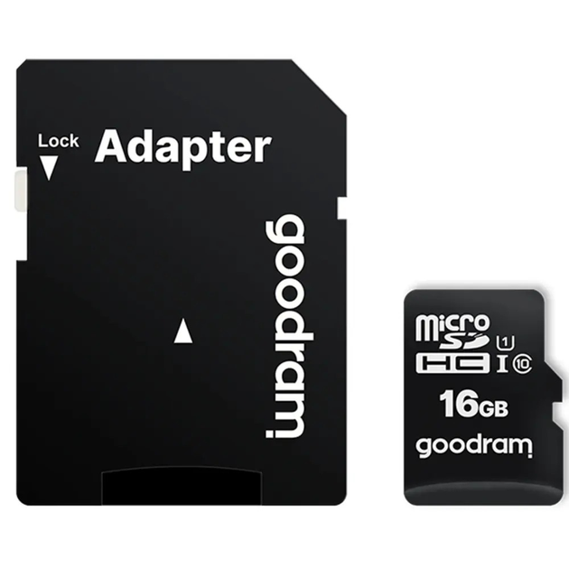 Карта памяти MicroSDHC 16GB UHS-I Class 10 Goodram + SD-adapter (M1AA-0160R12) - изображение 1