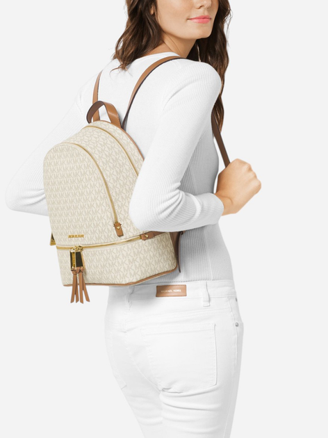 Рюкзак жіночий вміщує формат А4 Michael Kors Rhea 30S7GEZB1B-150 Білий (800070263182) - зображення 2