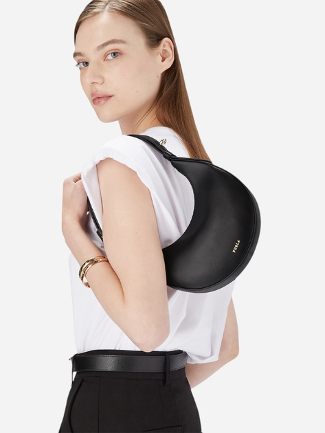 Сумка жіноча з натуральної шкіри маленька Furla Delizia WE00649AX0733O60001007 Чорна (800070331286) - зображення 2