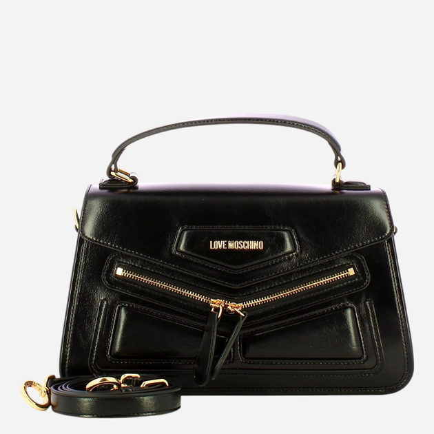 Сумка жіноча з натуральної шкіри середня Love Moschino JC4355PP0LK1000A Чорна (800070326609) - зображення 1