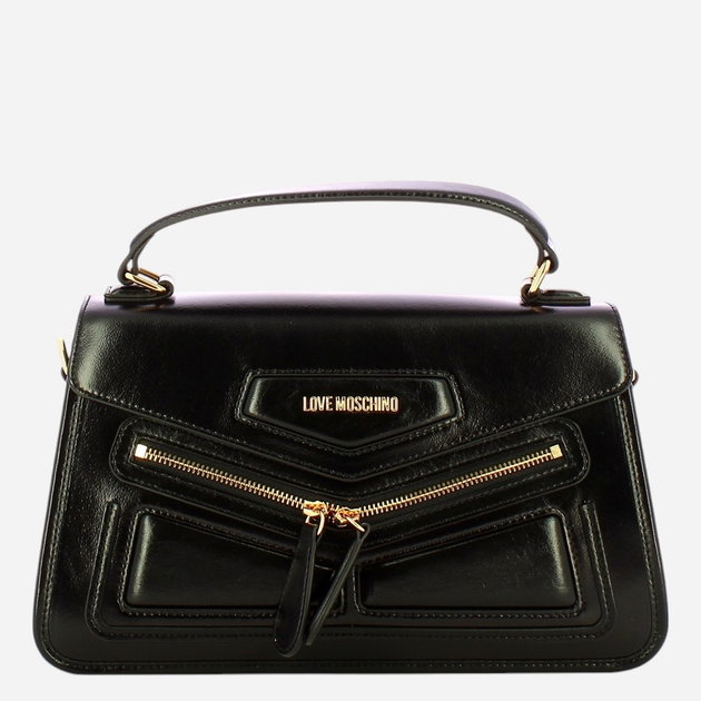 Сумка жіноча з натуральної шкіри середня Love Moschino JC4355PP0LK1000A Чорна (800070326609) - зображення 4