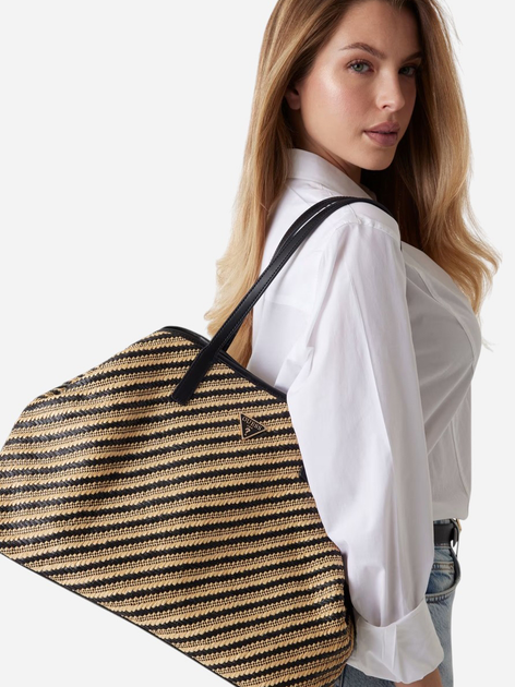 Zestaw (torebka shopper + kosmetyczka) damski Guess Vikky II HWWS9318290-NTB Czarny - obraz 2