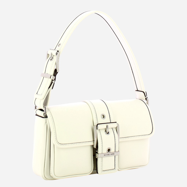 Torebka bagietka damska ze skóry naturalnej Michael Kors Colby 30S4SBAL2L-085 Biała - obraz 3