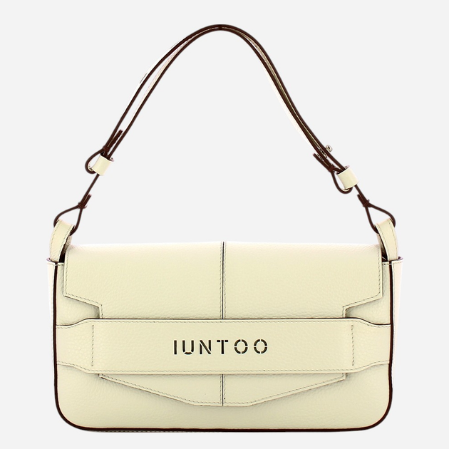 Сумка багет сідло жіноча з натуральної шкіри середня IUNTOO Silvia 186001-PANNA-C38 Біла (800070340439) - зображення 1