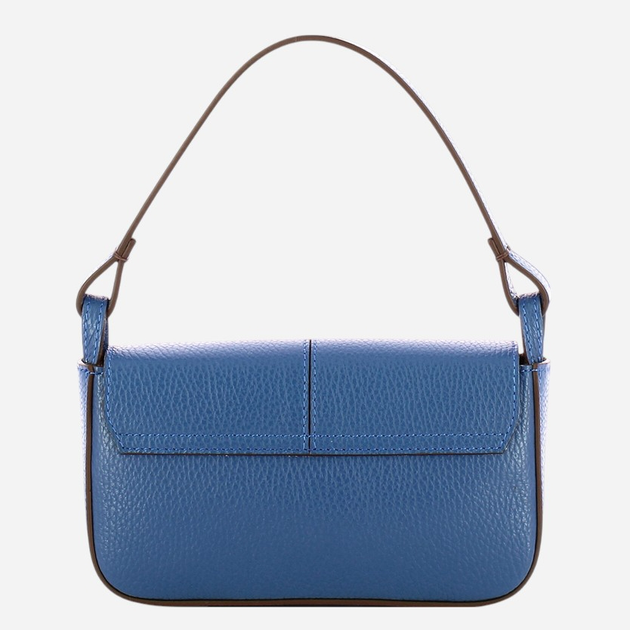 Сумка багет сідло жіноча з натуральної шкіри маленька IUNTOO Silvia 186003-BLUETTE-C22 Синя (800070340443) - зображення 2