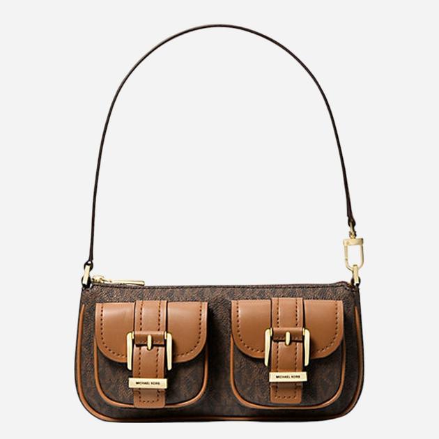 Сумка багет сідло жіноча маленька Michael Kors Zoey 32S5GZCU1B-252 Коричнева (800070339773) - зображення 1