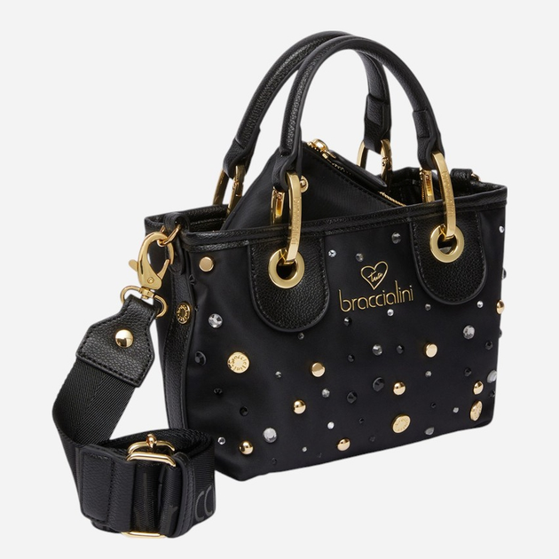 Torebka crossbody damska materiałowa Braccialini Beth B18264-TY-100 Czarna - obraz 3