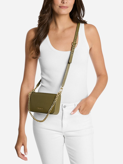 Torebka crossbody damska skórzana Michael Kors Bryant 32S5GYTU1L-367 Oliwkowa - obraz 2