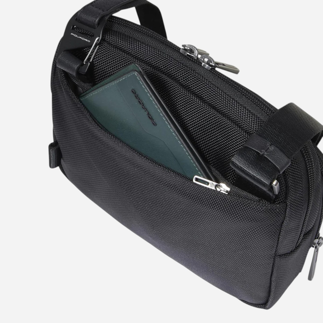 Torba przez ramię męska materiałowa Piquadro CA6646BR2/N Czarna - obraz 5