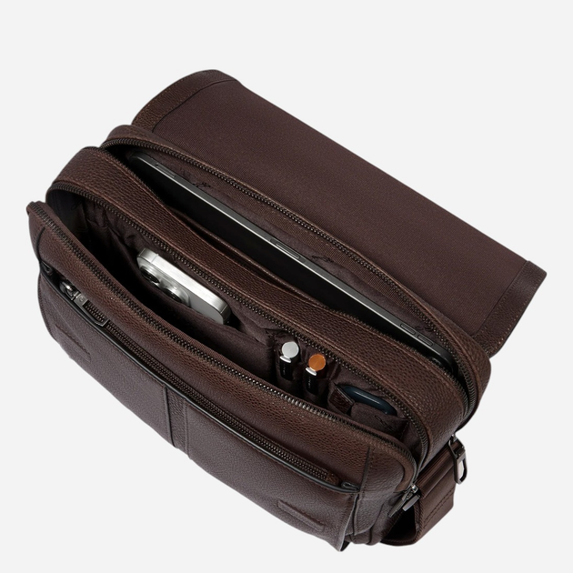 Torba na ramię męska skórzana Piquadro CA4828W130/TM Brązowa - obraz 3