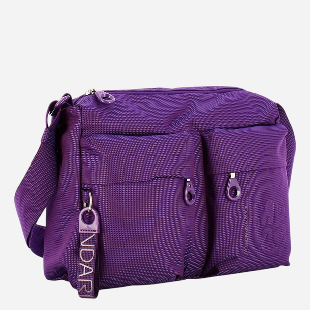 Torba na ramię damska materiałowa Mandarina Duck P10QMTT5-25F Fioletowa - obraz 3