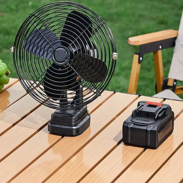 Вентилятор портативный Аккумуляторный (VAP-8) 8", 2 аккум. 21V/5Ah, автооборот USB-выходами для подзарядки смартфонов 20 см - Фото 6 Вентилятор портативный Аккумуляторный (VAP-8) 8", 2 аккум. 21V/5Ah, автооборот USB-выходами для подзарядки смартфонов 20 см - изображение 6