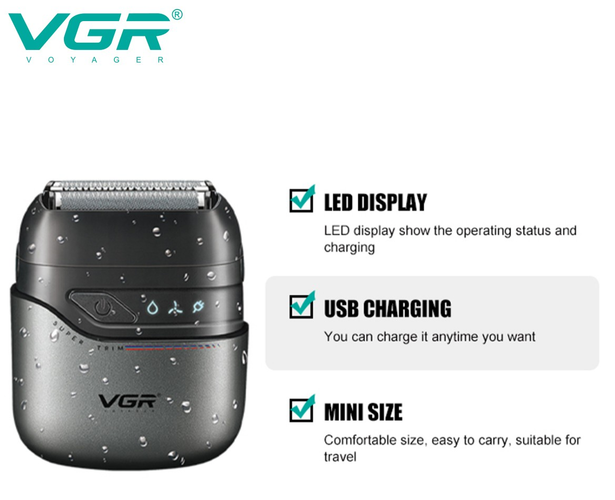 Электробритва аккумуляторная VGR V-379 Type-C Черный (t6082) - изображение 4