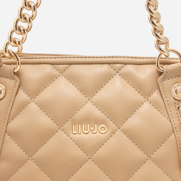 Torebka shopper damska duża Liu Jo AA5132E0015-00070 Beżowa - obraz 5