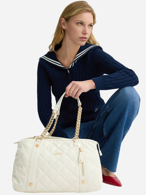 Torebka shopper damska duża Liu Jo AA5132E0015-X0459 Mleczna - obraz 2