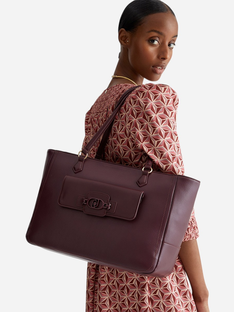 Torebka shopper damska duża Liu Jo AF4027E0031-00136 Bordowa - obraz 2