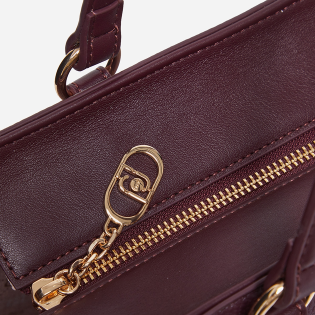 Torebka shopper damska duża Liu Jo AF4027E0031-00136 Bordowa - obraz 5