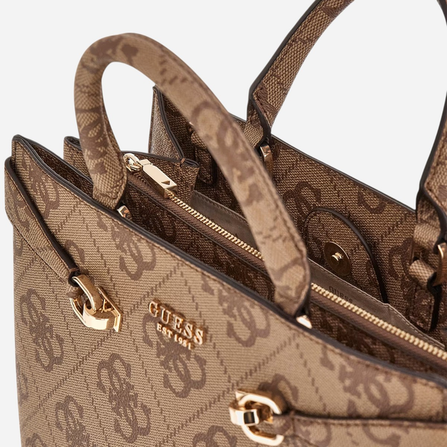 Torebka shopper damska mała Guess Lorelei HWOS9639060-LTL Brązowa - obraz 4