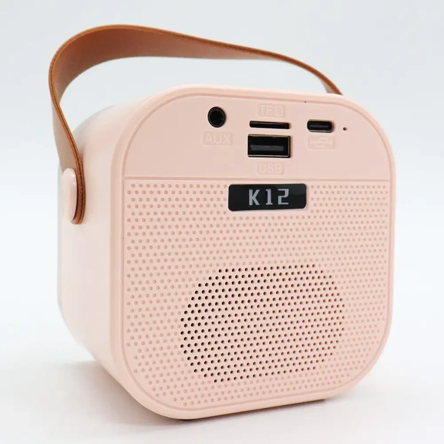 Дитяче Бездротове Караоке K-12 Bluetooth Колонка + 2 Мікрофони Rgb Підсвічування Рожевий - зображення 3