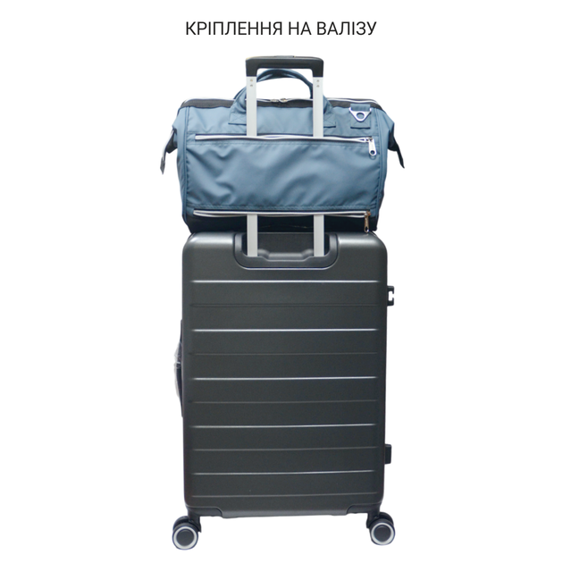Сумка дорожная спортивная DERBY FitnessBag фитнес сумка-саквояж ручная кладь 40 30 20 в самолет лоукост серая - изображение 7