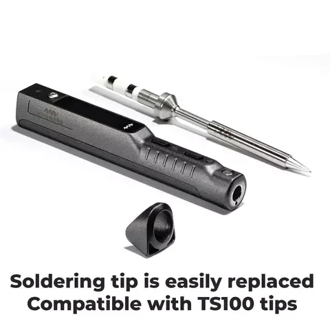Паяльник портативный программируемый Miniware TS101 95Вт PD3.1 с жалом BC2 Черный - изображение 4