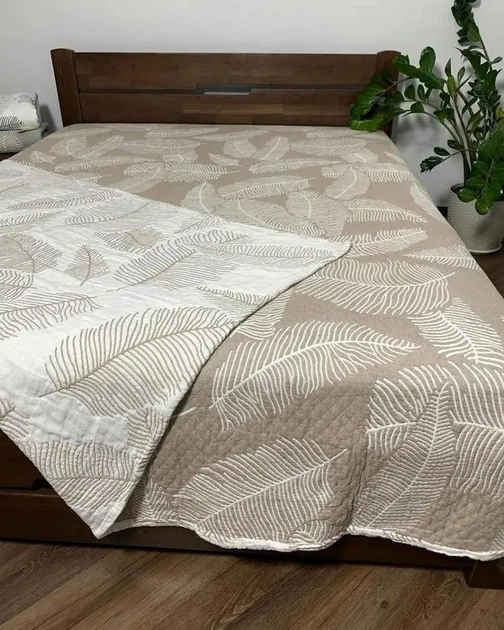 Муслиновое покрывало Папоротник Malloory Home Бежевый 200х230 - Фото 2 Муслиновое покрывало Папоротник Malloory Home Бежевый 200х230 - изображение 2