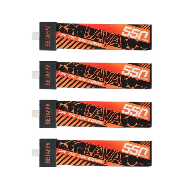 Набір акумуляторів 4 шт BetaFPV LAVA 1S BT2.0 550 mAh для Cetus X та Cetus Pro Meteor - Фото 3 Набір акумуляторів 4 шт BetaFPV LAVA 1S BT2.0 550 mAh для Cetus X та Cetus Pro Meteor - зображення 3