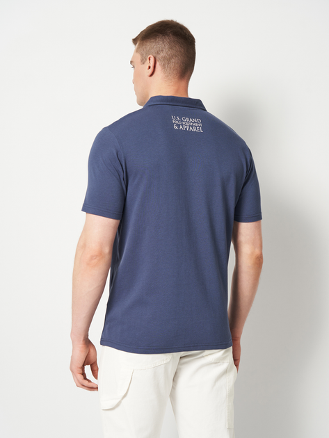 Поло длинное мужское U.S. GRAND POLO US51510M-4031 2XL Темно-синее (8056077015197) 