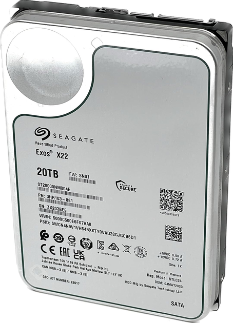 Dysk twardy Seagate Exos X22 20TB 7200rpm 512MB ST20000NM004E 3.5" SATA III - obraz 2