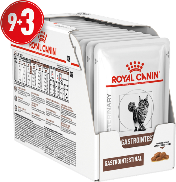 Упаковка полнорационного диетического корма Royal Canin Veterinary для кошек при расстройствах пищеварения Gastrointestinal 12 шт х 85 г (9003579013557) (40390011) (1272579327751) (11709) - Фото 1 Упаковка полнорационного диетического корма Royal Canin Veterinary для кошек при расстройствах пищеварения Gastrointestinal 12 шт х 85 г (9003579013557) (40390011) (1272579327751) (11709) - изображение 1