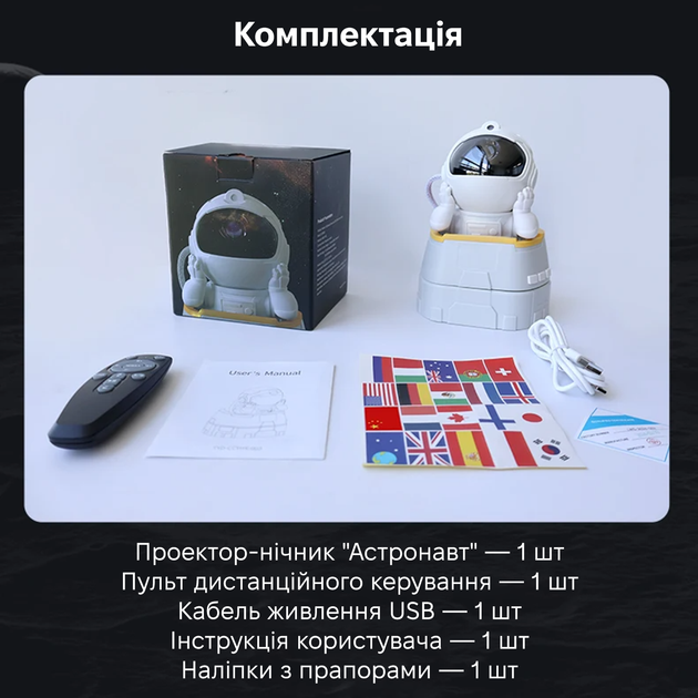 Лазерный проектор ночник звездного неба INSPIRE Астронавт LWS-R-4 - Фото 10 Лазерный проектор ночник звездного неба INSPIRE Астронавт LWS-R-4 - изображение 10