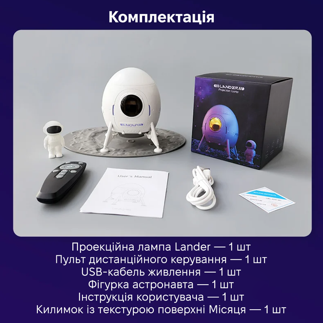 Лазерный проектор ночник звездного неба INSPIRE Астронавт LWS-R-6 - изображение 10