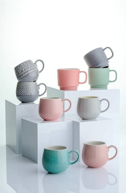 Кружка Mason Cash Embossed Honeycomb рожева 350 мл (5010853263298) - зображення 2