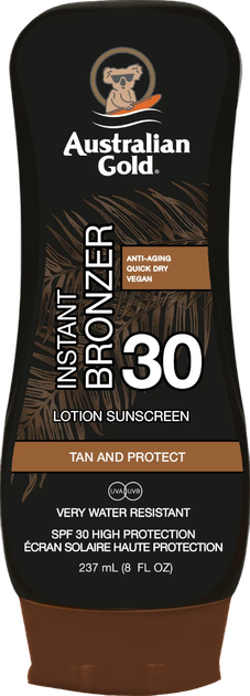 Сонцезахисний лосьйон Australian Gold Instant Bronzer SPF 30 237 мл (54402730577) - зображення 1