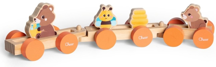 Zabawka Chicco My Wood Friends Drewniany pociąg z wagonami i figurkami (8058664177813) - obraz 3