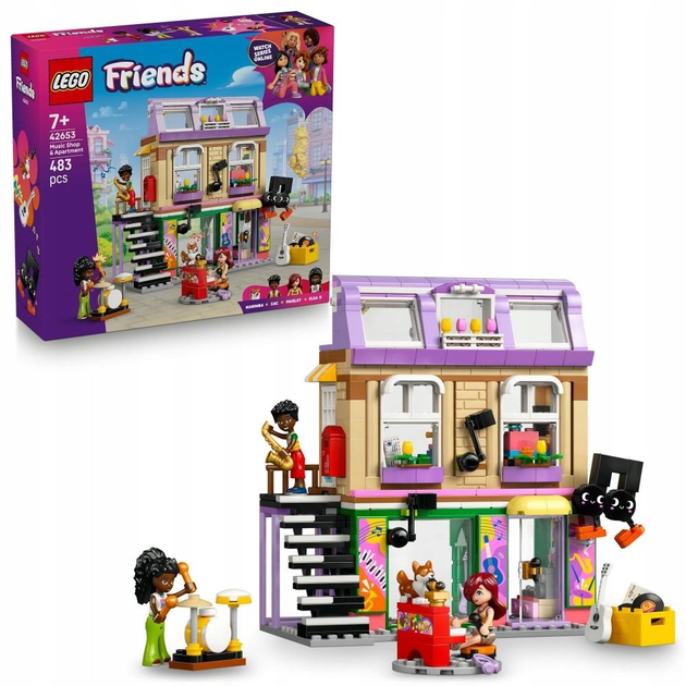 Zestaw klocków LEGO Friends Sklep muzyczny i mieszkanie 483 elementy (42653)  - obraz 2