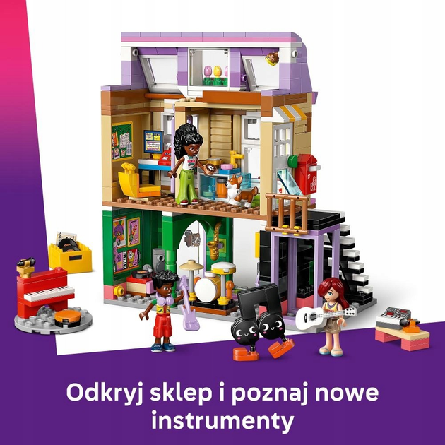 Zestaw klocków LEGO Friends Sklep muzyczny i mieszkanie 483 elementy (42653)  - obraz 12