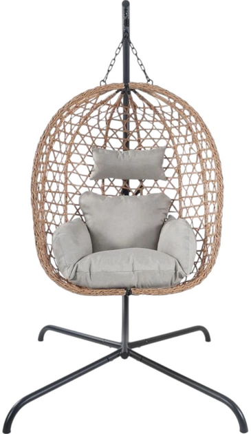 Huśtawka Cocoon HOMLA Nido 104x106x184 cm Beżowa - obraz 3