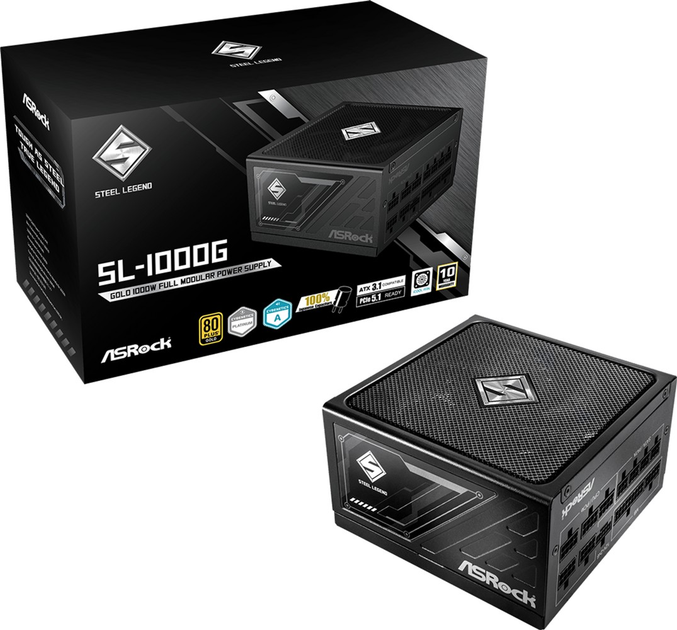 Блок живлення ASRock Steel Legend SL-1000G 1000W 80 Plus Gold Black (90-UXS100-GFEAAA) - зображення 1