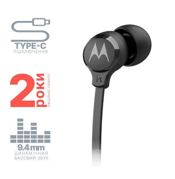 Наушники Motorola Earbuds 3C-S Black (5055374711200) - изображение 2