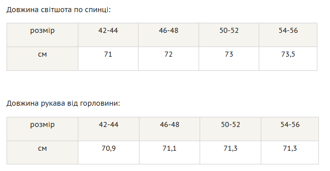 Світшот у вільному фасоні з широкими манжетами-резинками RiMari 42 Капучино (rm19527) - изображение 10