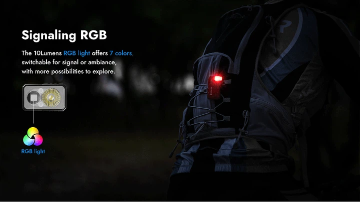 Универсальный карманный EDC фонарь Wuben G5 RGB Black (400Лм, 82м, 450мАч) - изображение 9
