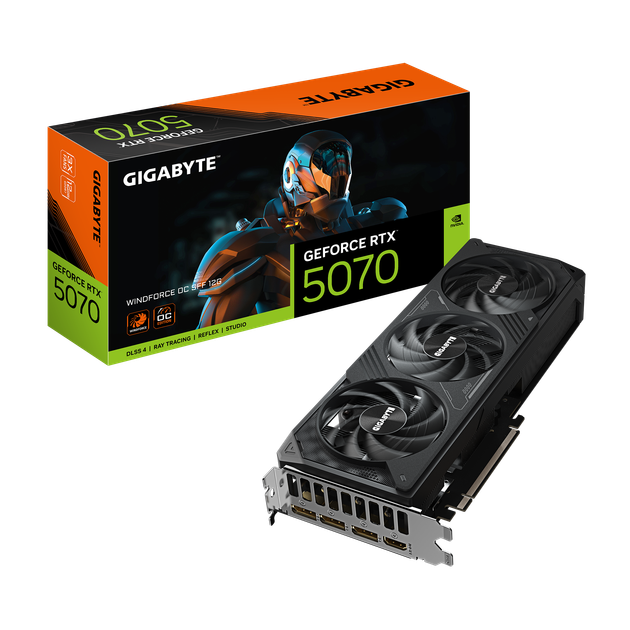 Відеокарта Gigabyte GeForce RTX5070 Windforce OC 12G 3xFAN - Фото 1 Відеокарта Gigabyte GeForce RTX5070 Windforce OC 12G 3xFAN - изображение 1