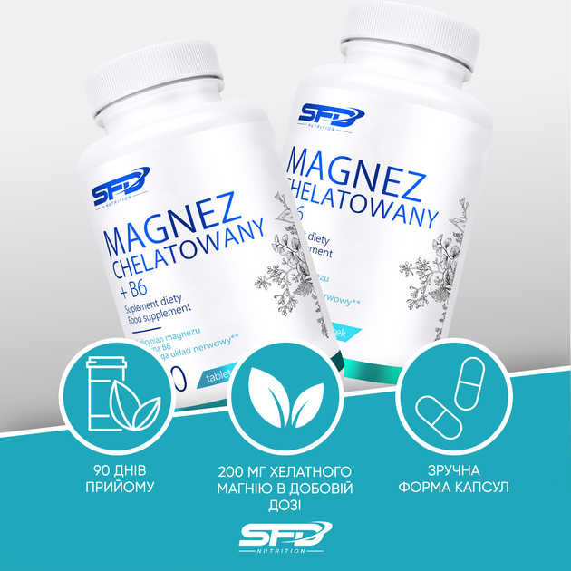Магний-хелат SFD Nutrition Magnez+ B6 180 таблеток - изображение 3