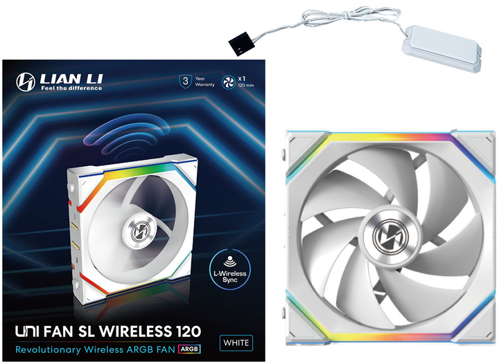 Wentylator Lian Li Uni Fan SL Wireless 120 White (LULI-088) - obraz 7